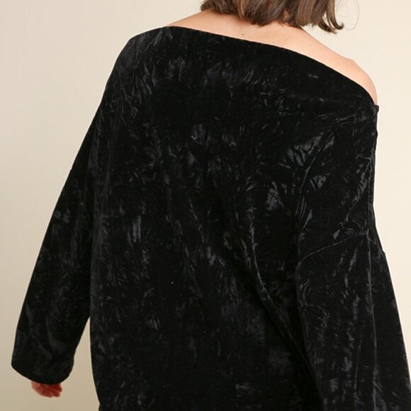 UMGEE VELVET LADIES OFF THE SHOULDER SHIRT - Picture 4 of 6